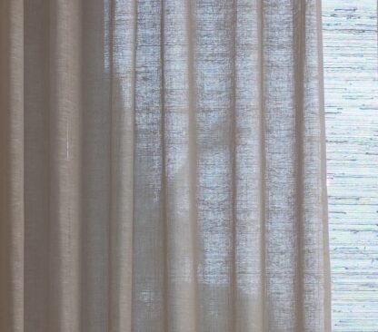 Calyz Neutral 100% Linen Gauze Curtain - Image 2